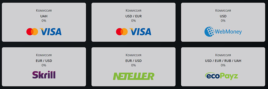 Внесение депозита