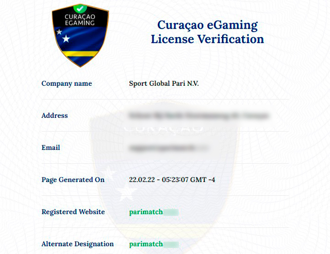 Лицензия Кюрасао